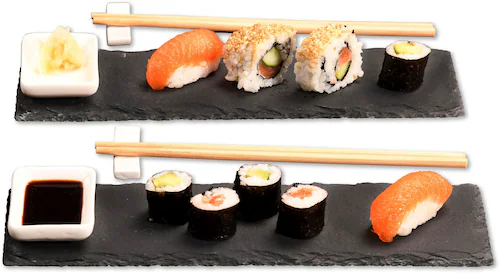 Kesper Sushi-Set grau Schiefer B/L: ca. 10x30 cm günstig online kaufen