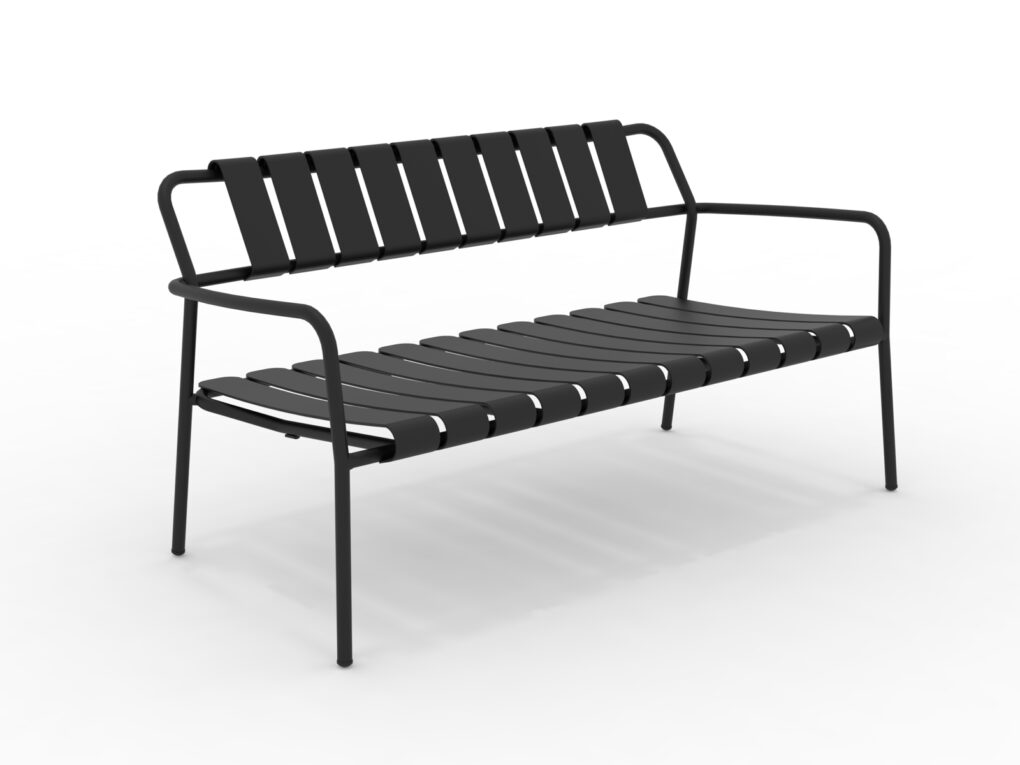 Verdea 2-Sitzer Gartenbank aus Aluminium schwarz günstig online kaufen