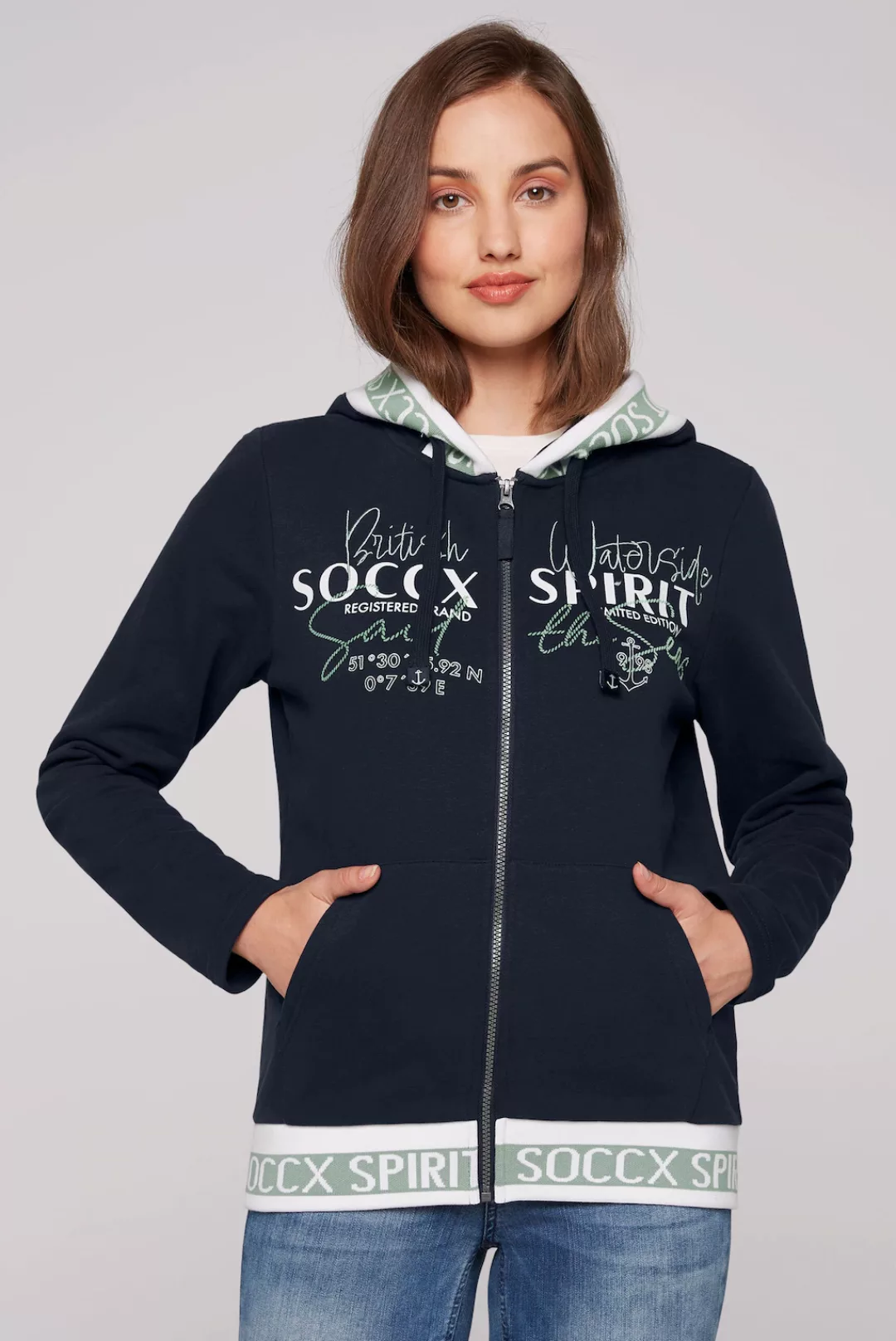 SOCCX Kapuzensweatjacke, mit Baumwolle günstig online kaufen