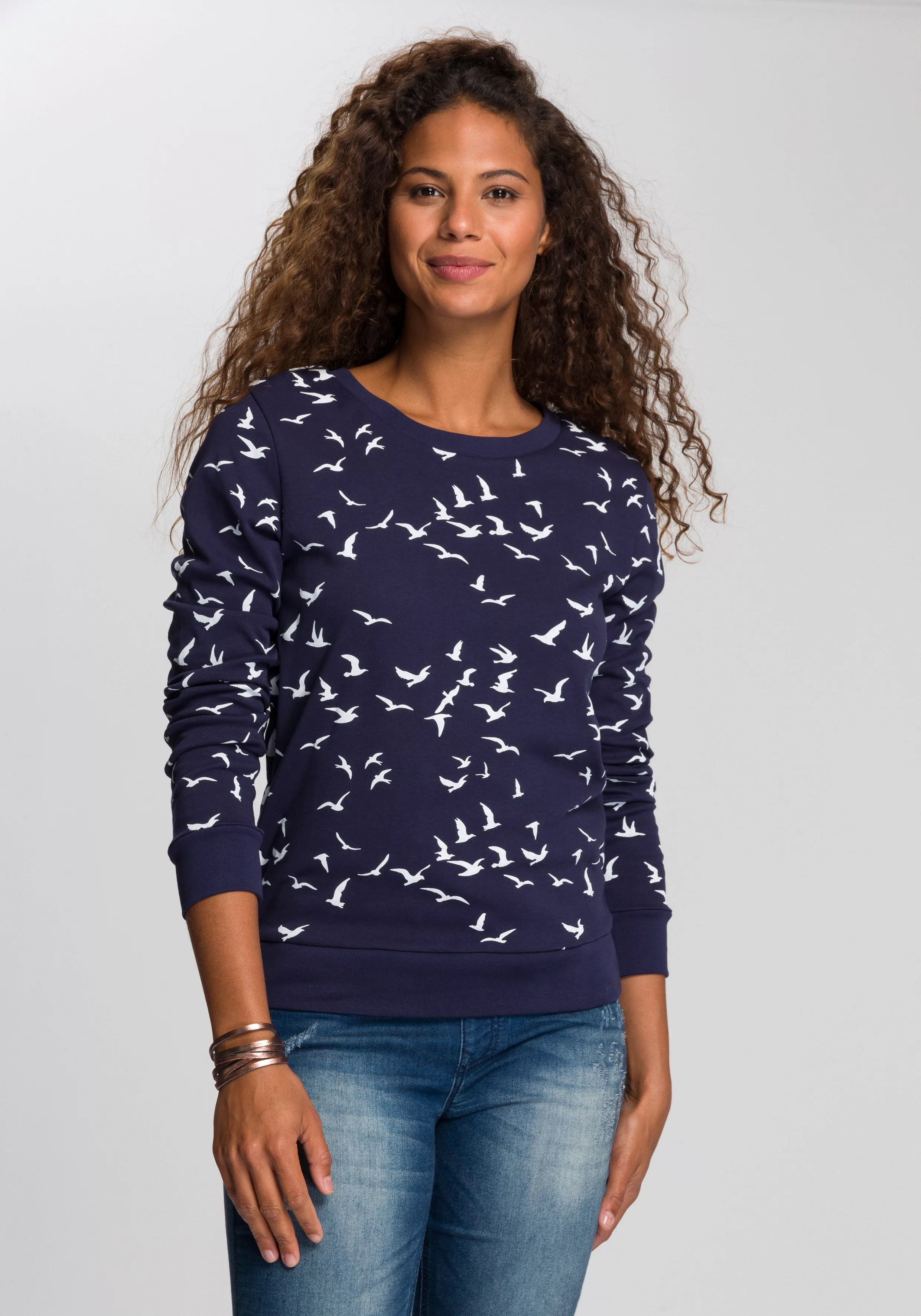 KangaROOS Sweatshirt mit modischem Minimal-Allover-Print günstig online kaufen