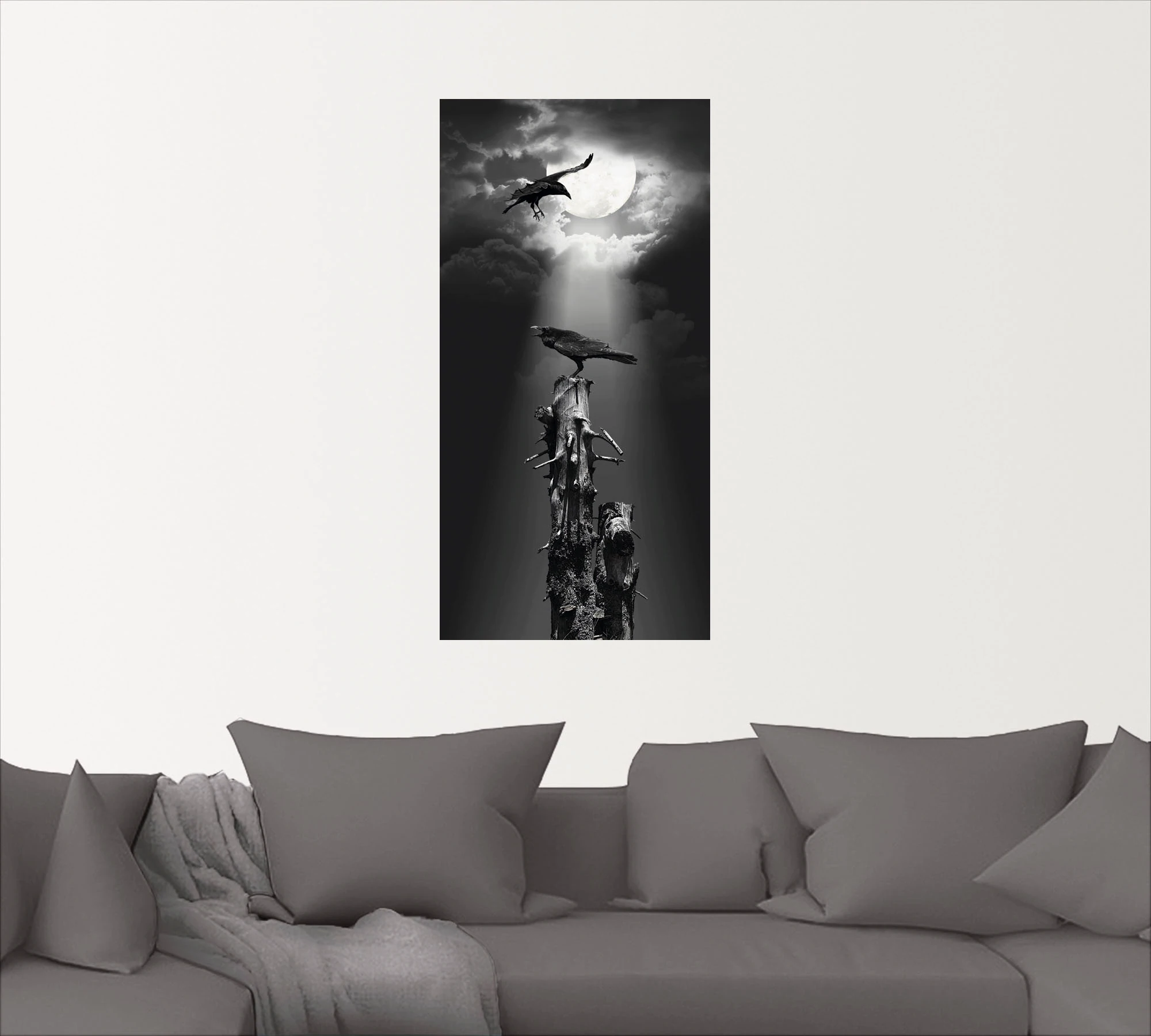 Artland Wandbild "Raben in der Nacht", Vögel, (1 St.), als Leinwandbild, Po günstig online kaufen