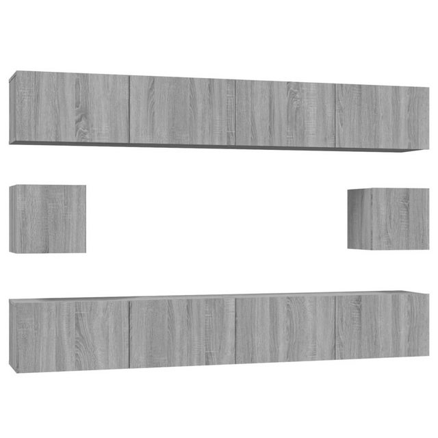 furnicato TV-Schrank 6-tlg. TV-Schrank-Set Grau Sonoma Holzwerkstoff (1-St) günstig online kaufen