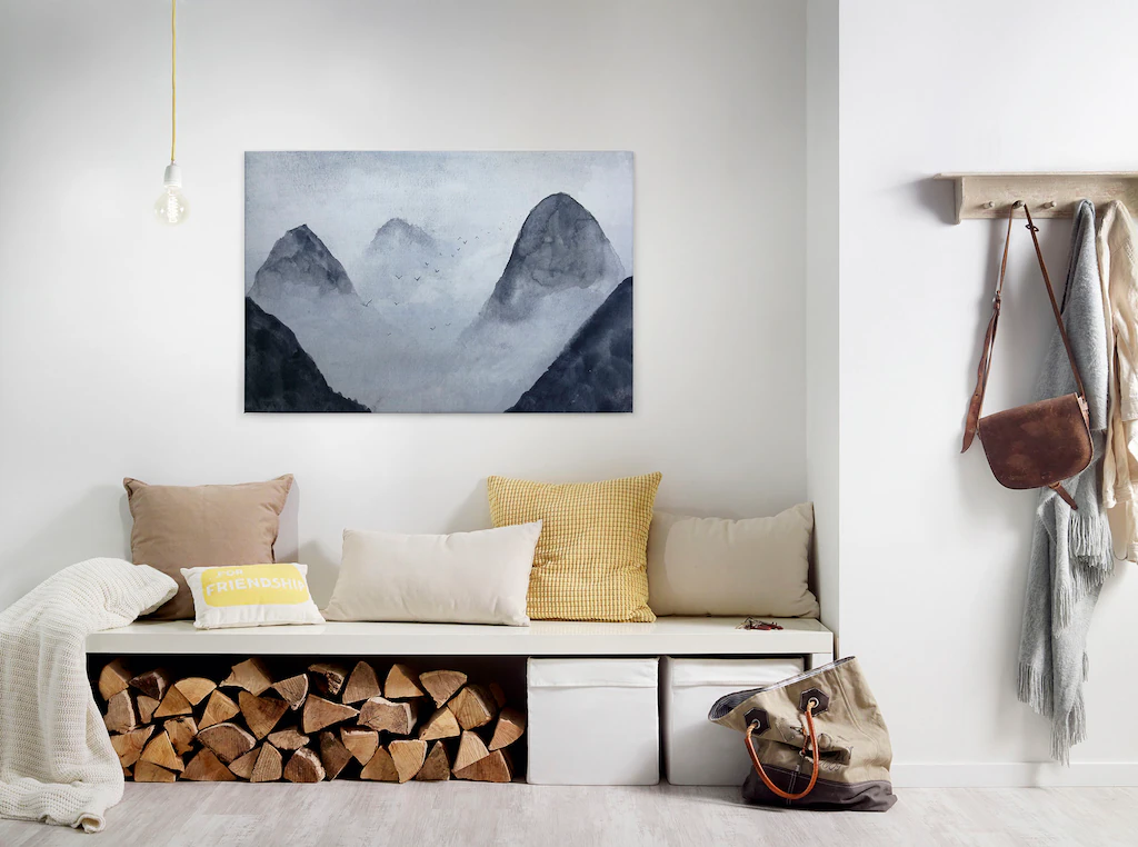 A.S. Création Leinwandbild "Misty Rocks", Berge, (1 St.), Nebel Bild Keilra günstig online kaufen
