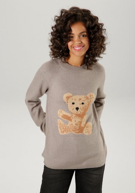 Aniston CASUAL Strickpullover mit eingestricktem Teddy-Bär - NEUE KOLLEKION günstig online kaufen