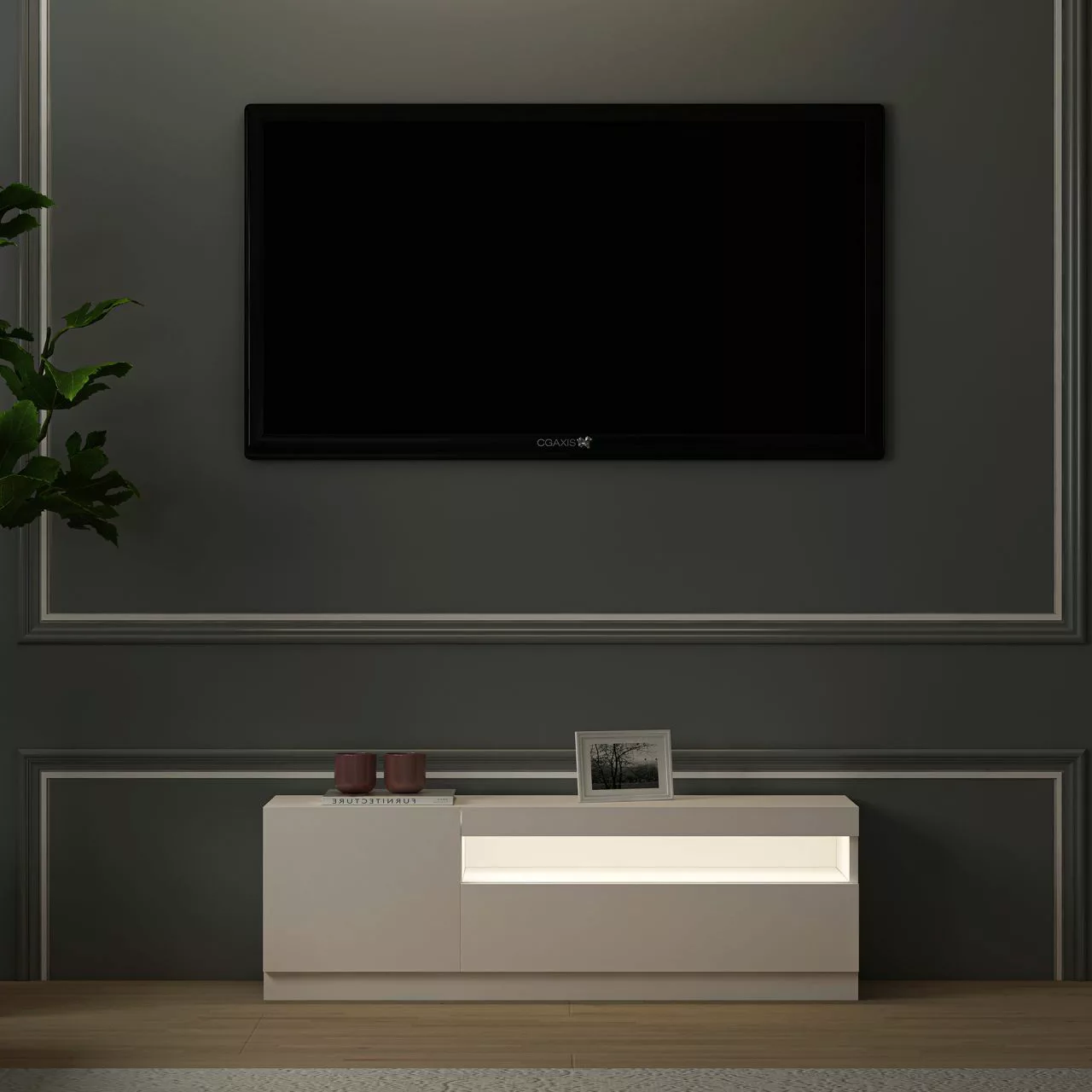 TV-Lowboard 9482 weiß B/H/T: ca. 120x40x37 cm günstig online kaufen