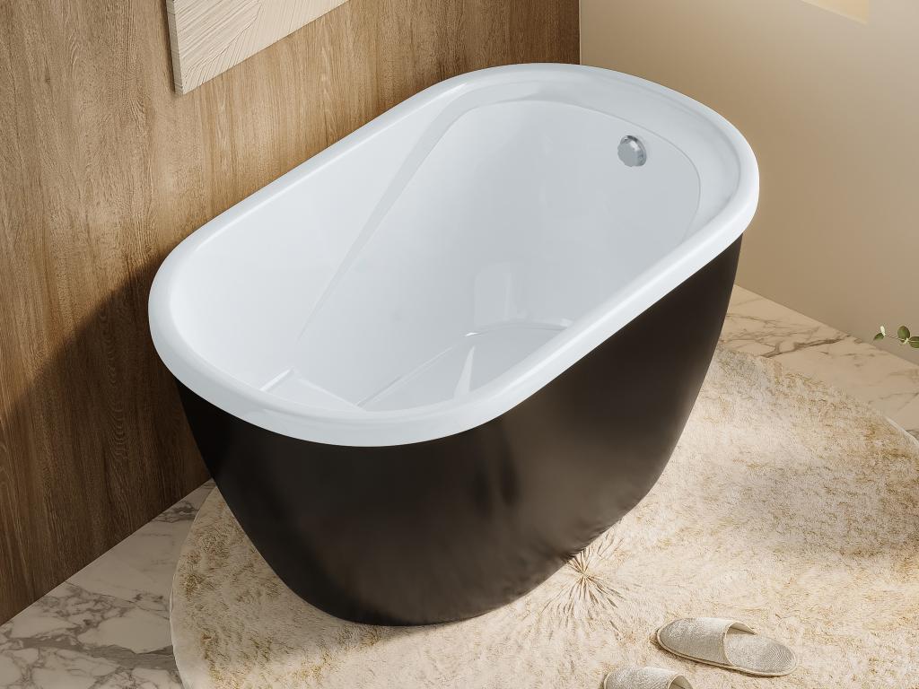 Freistehende Badewanne - 240 L - 120 x 75 x 65 cm - Schwarz - PICCOLA günstig online kaufen