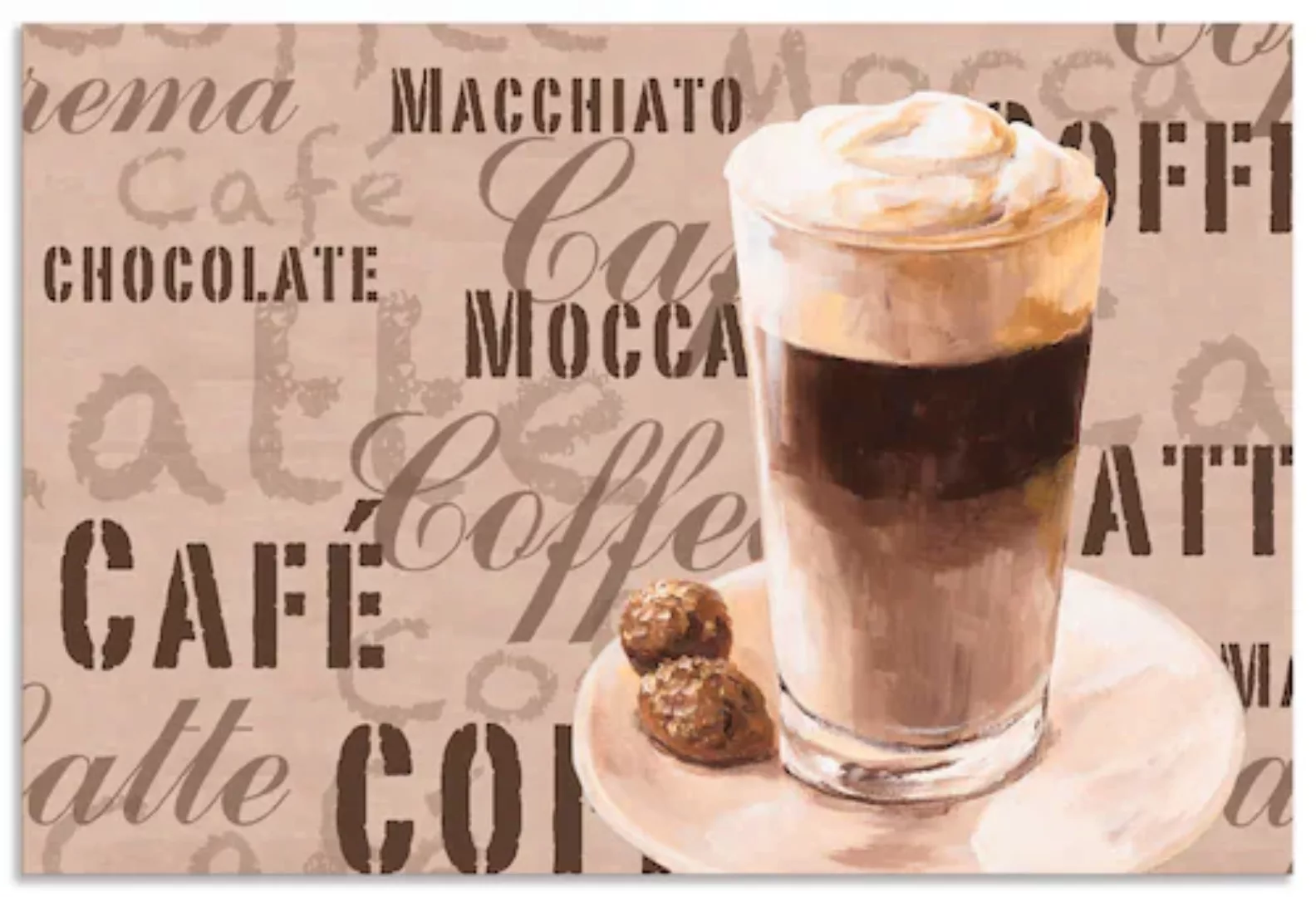 Artland Küchenrückwand "Kaffee - Latte Macchiato", (1 tlg.), Alu Spritzschu günstig online kaufen