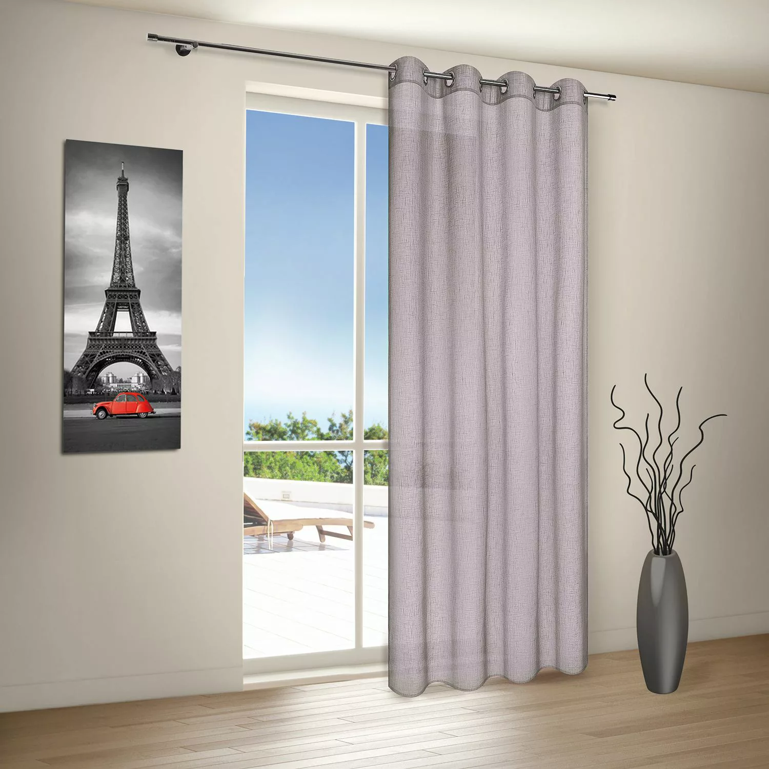 Ösenschal - grau - Polyester - 140 cm - 235 cm - Sconto günstig online kaufen