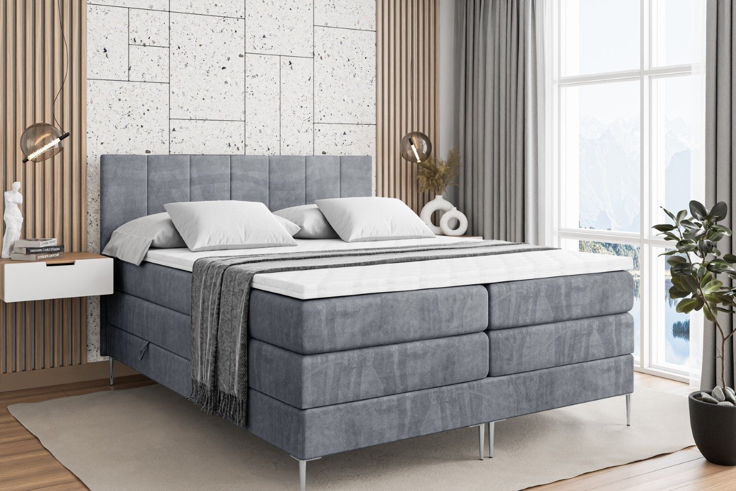 ALTDECOR Boxspringbett MOETI-F KING (Multipocket-Matratze H4, günstig online kaufen