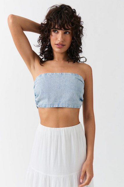 Gina Tricot Tubetop - Trendiges Gina Tricot Smock Denim Tube Top günstig online kaufen