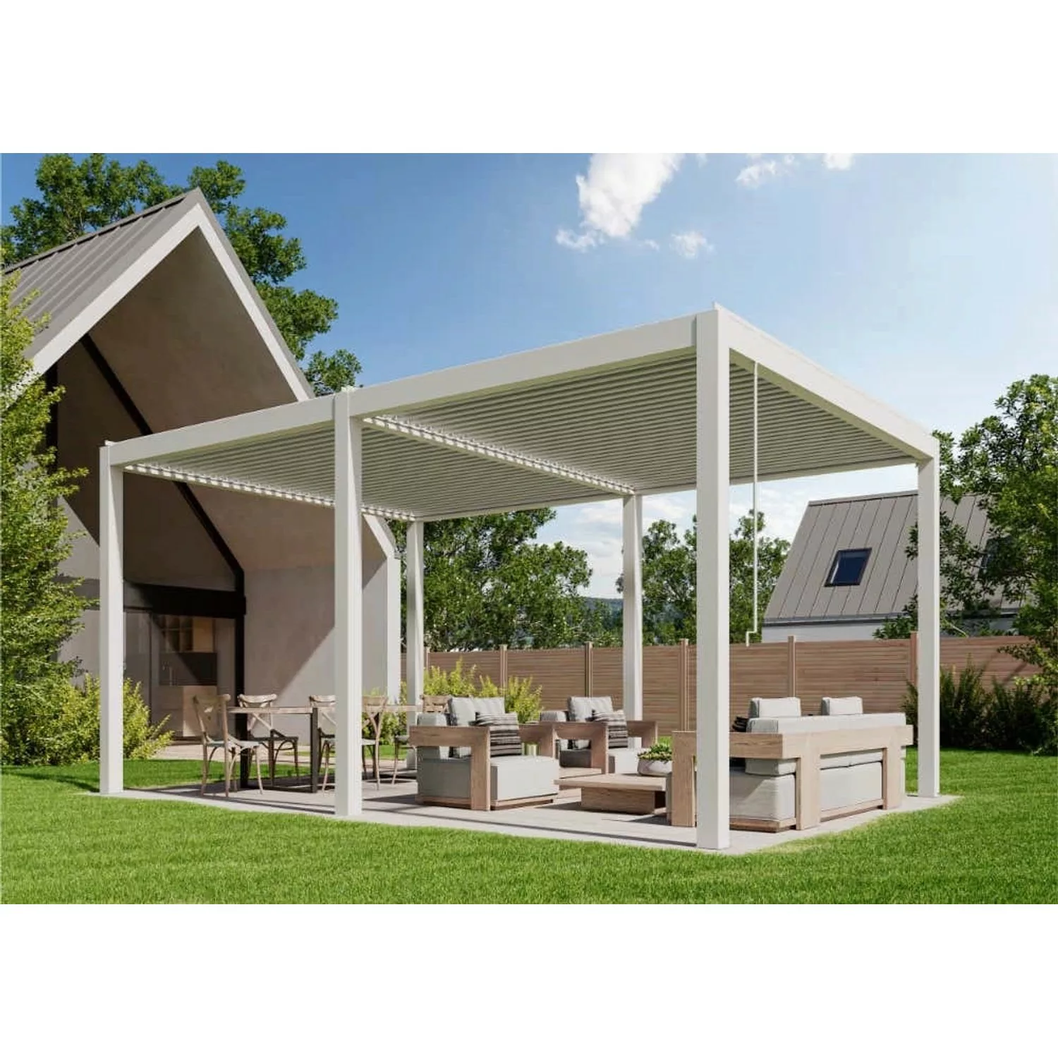 Huun Pergola Piano in Weiß 600 x 400 cm günstig online kaufen