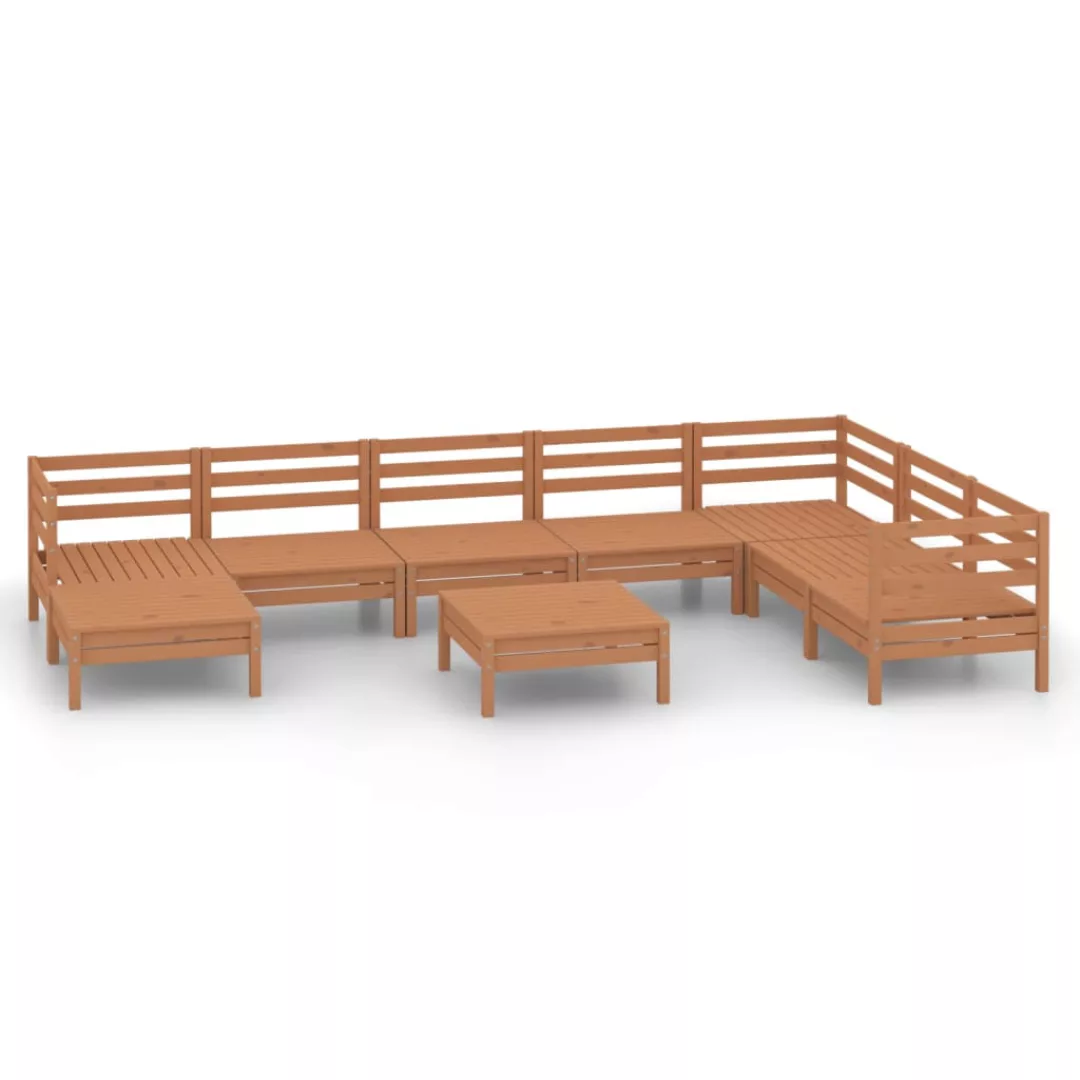 9-tlg. Garten-lounge-set Massivholz Kiefer Honigbraun günstig online kaufen