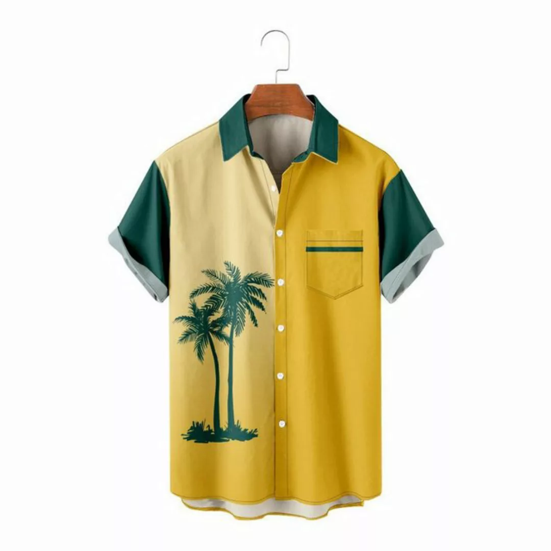 AUKUU Hawaiihemd Sommerliches Freizeithemd mit Knöpfen und Taschen, um Ihre günstig online kaufen