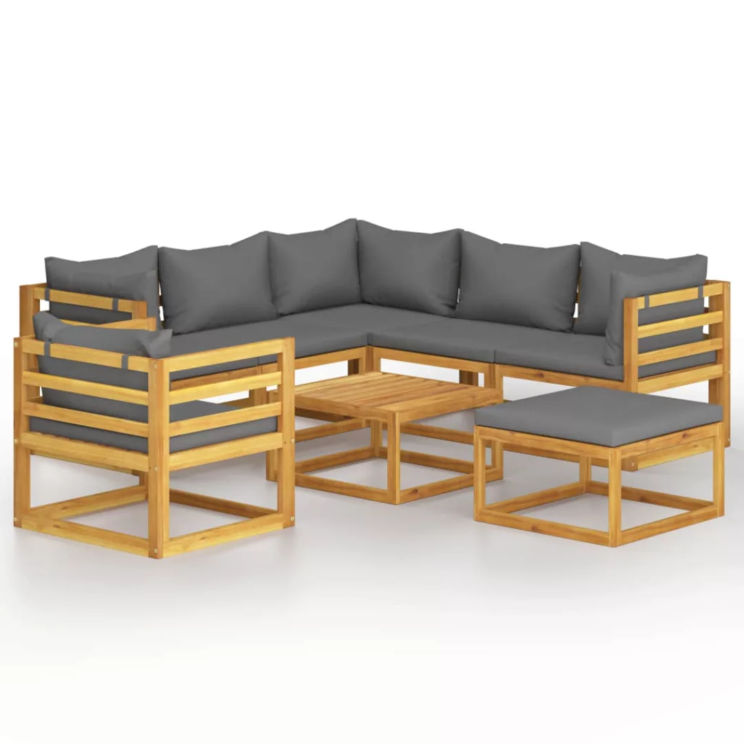 8-tlg. Garten-lounge-set Mit Auflagen Massivholz Akazie günstig online kaufen