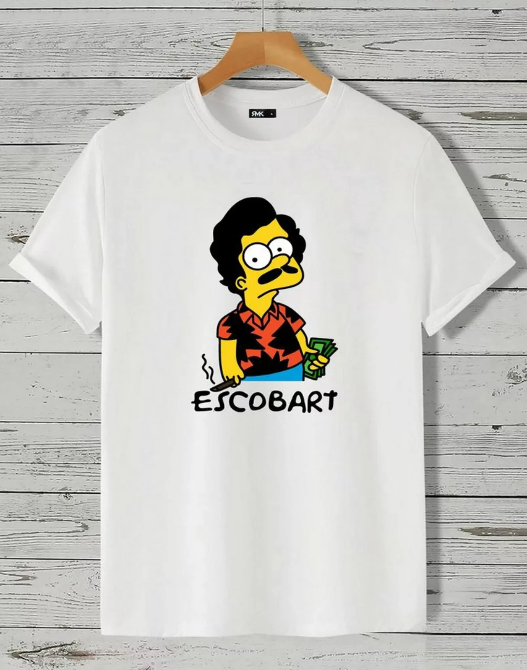 RMK T-Shirt Basic Shirt Freizeit Rundhals Mafia Gangster Escobar Bart aus B günstig online kaufen