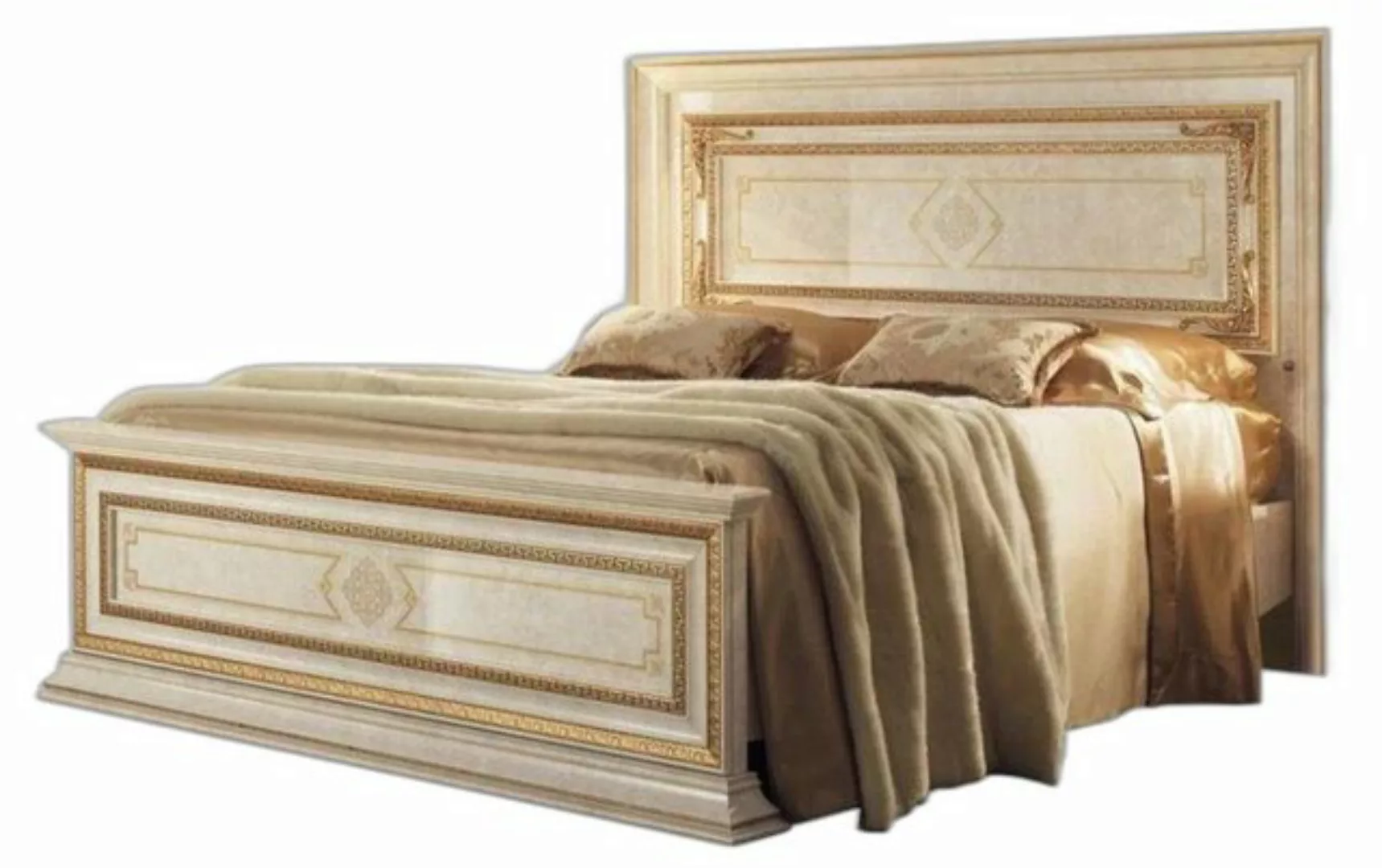 Xlmoebel Bett Beige Bett im klassischen Stil Doppelbett Luxus Holz Schlafzi günstig online kaufen