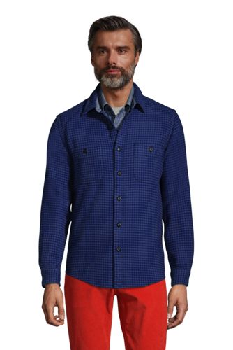 Flanell-Workerhemd, Classic Fit, Herren, Größe: S Normal, Blau, Baumwolle, günstig online kaufen