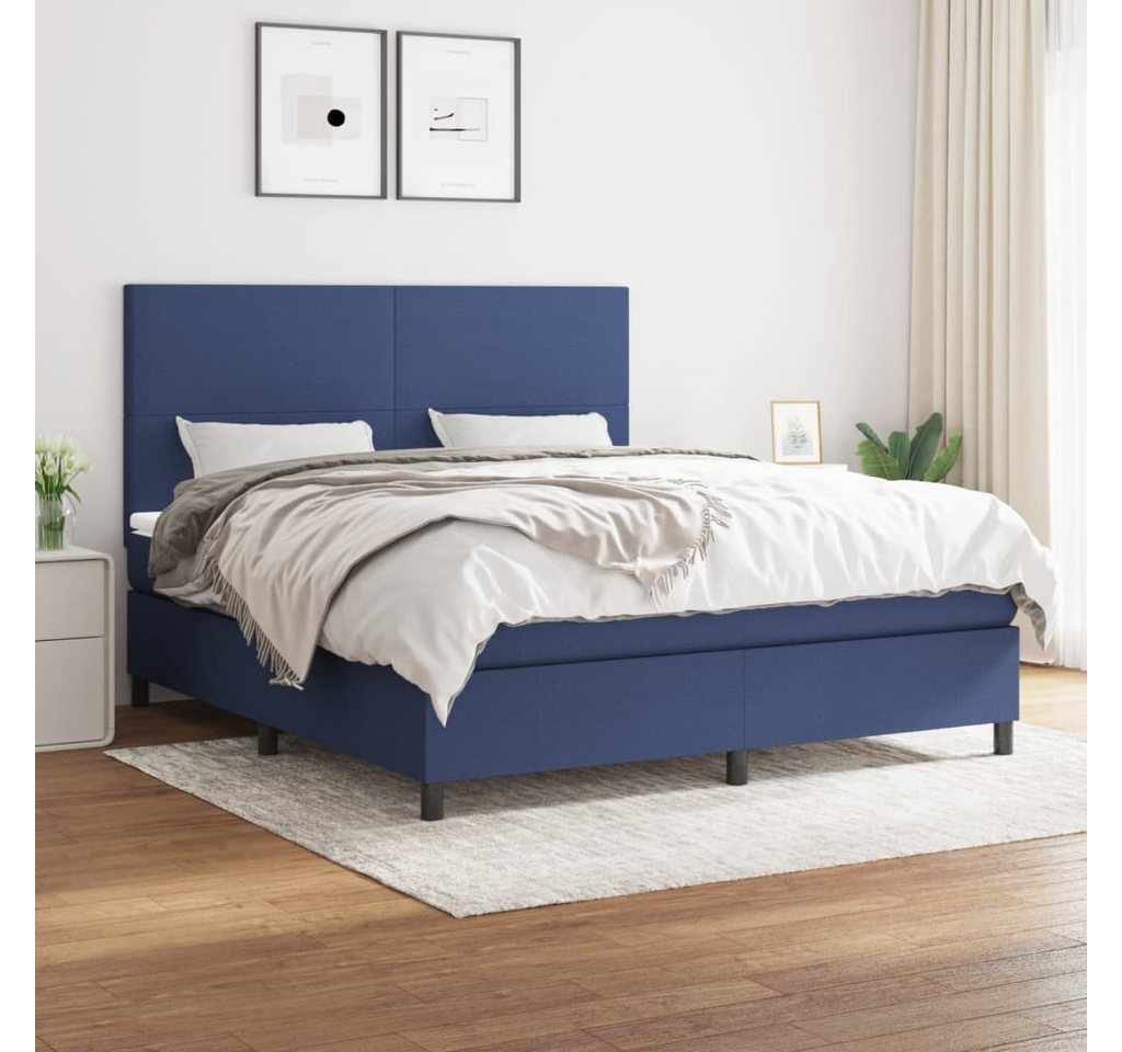 vidaXL Boxspringbett Boxspringbett mit Matratze Blau 180x200 cm Stoff Bett günstig online kaufen