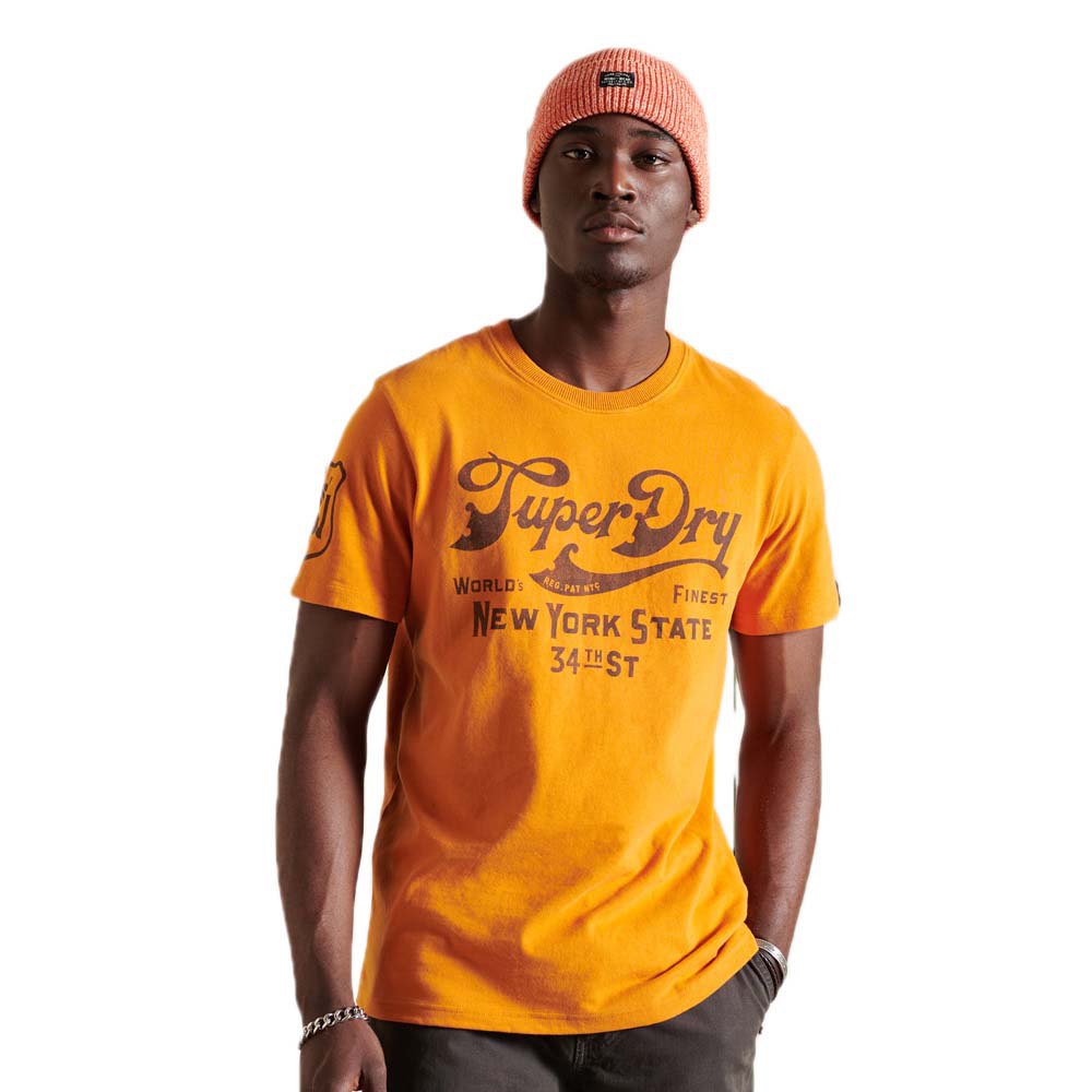 Superdry Script Style Workwear Kurzarm T-shirt L All Net Yellow günstig online kaufen