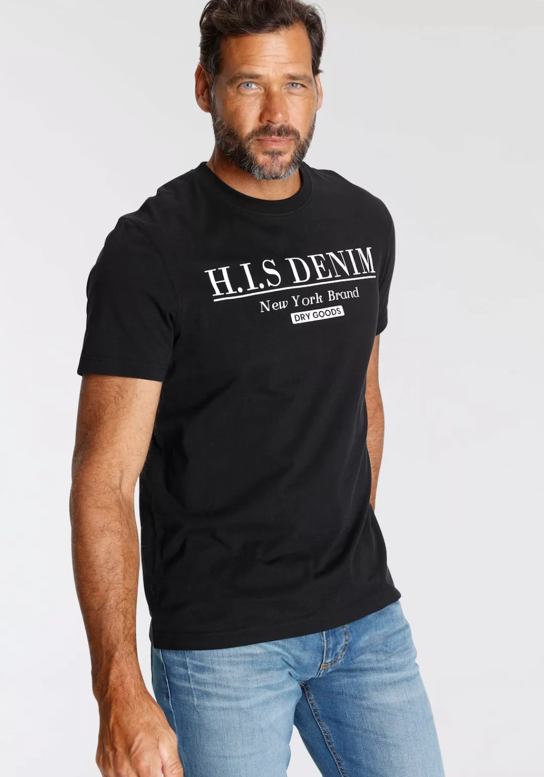 H.I.S T-Shirt mit Logo-Print vorne günstig online kaufen