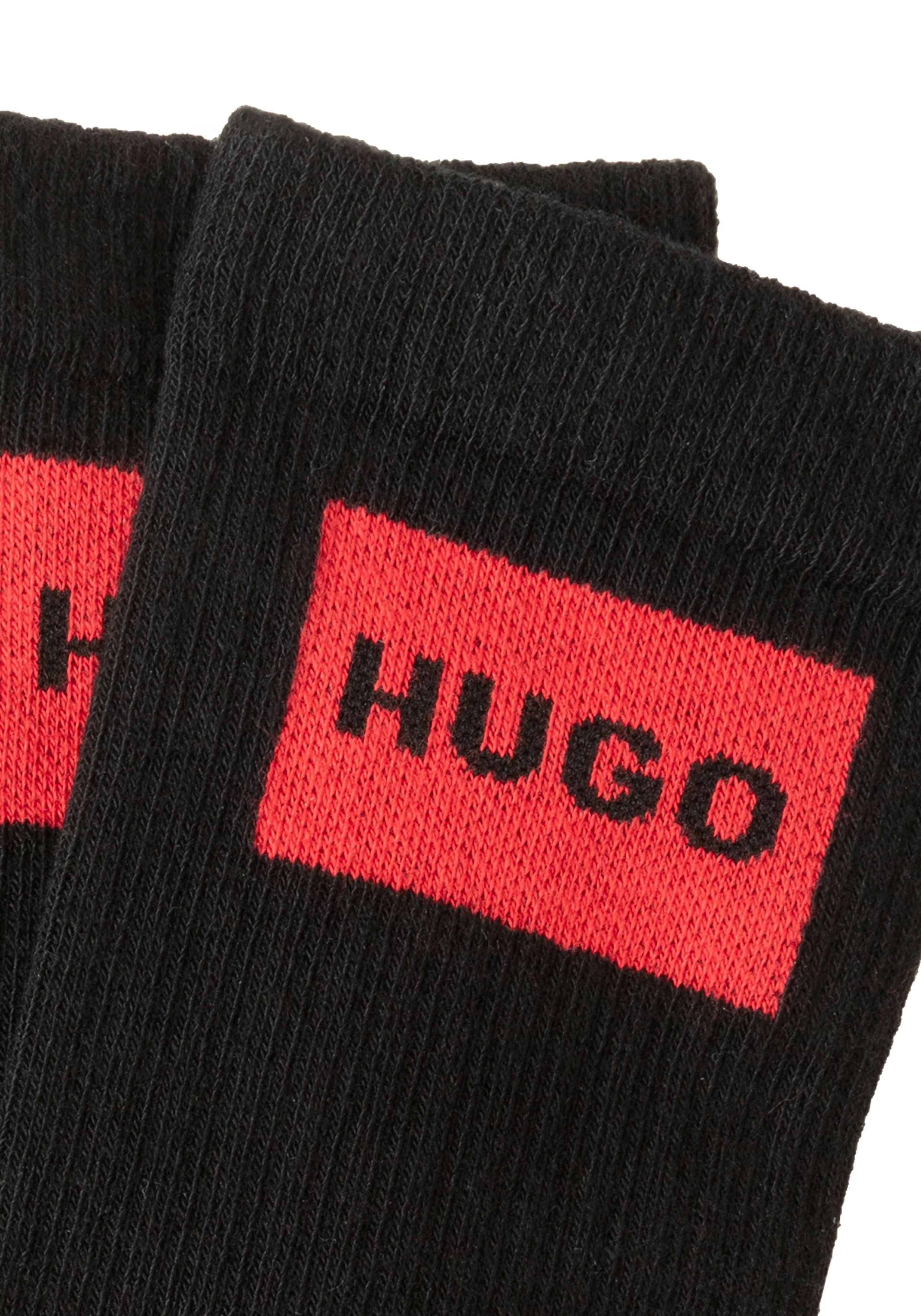 HUGO Underwear Freizeitsocken "2P QS RIB LABEL CC", (Packung, 2 Paar, 2er), günstig online kaufen