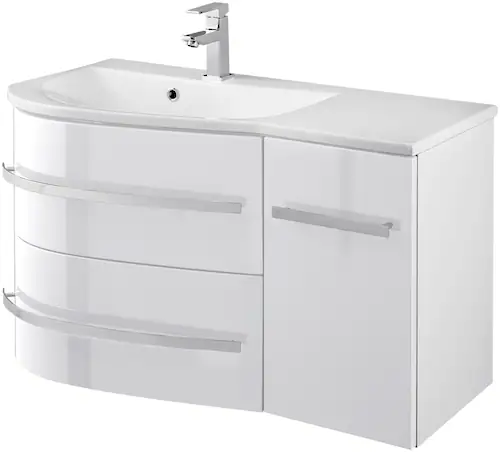 welltime Waschtisch "OSLO", Breite 90cm, geschwungene Form, Ablage rechts günstig online kaufen