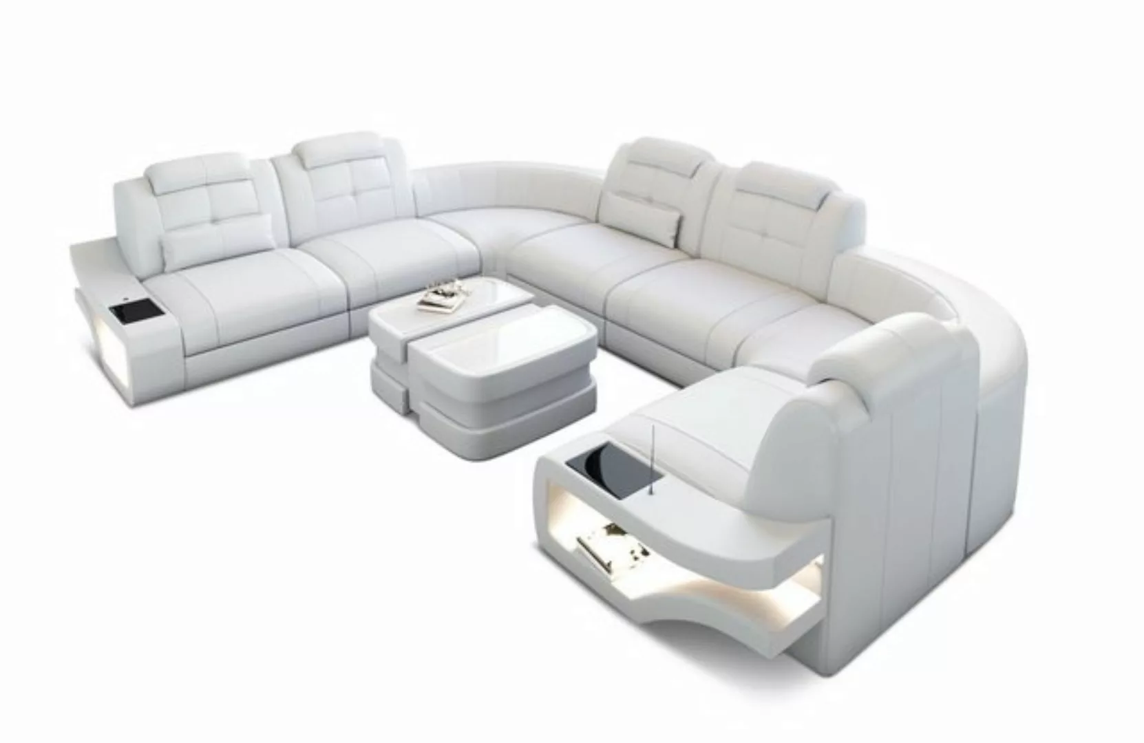 Sofa Dreams Wohnlandschaft Ledersofa Elena U Form Mini, Designersofa, Sofa günstig online kaufen