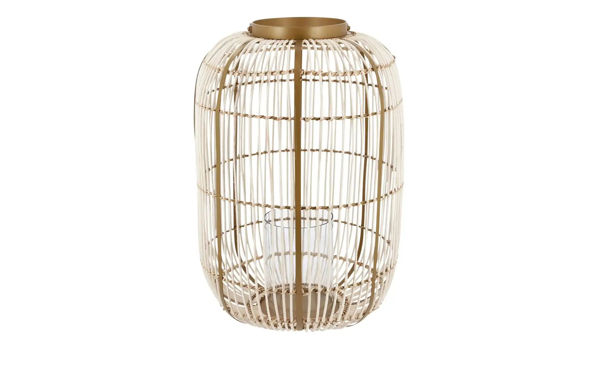 Jette Home Rattanlaterne ¦ holzfarben ¦ Glas , Rattan, Eisen ¦ Maße (cm): H günstig online kaufen