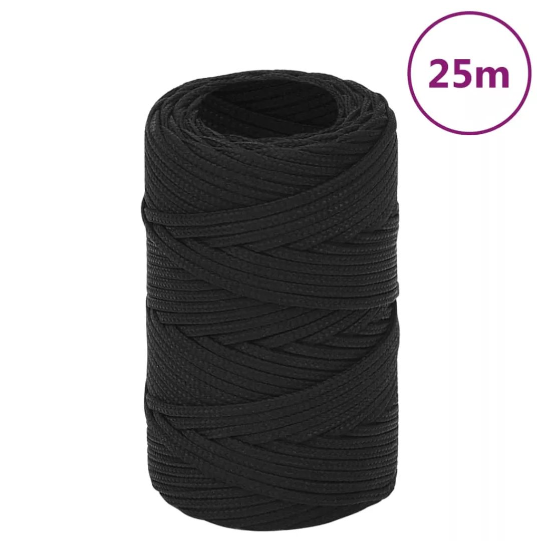 vidaXL Bootsseil Schwarz 2 mm 25 günstig online kaufen