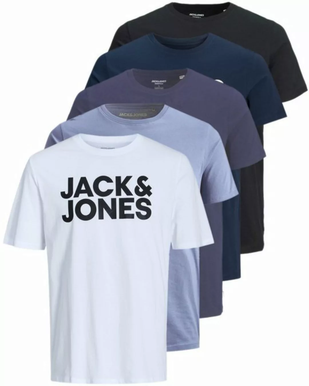 Jack & Jones Print-Shirt Bedrucktes T-Shirt aus Baumwolle (5er-Pack) günstig online kaufen