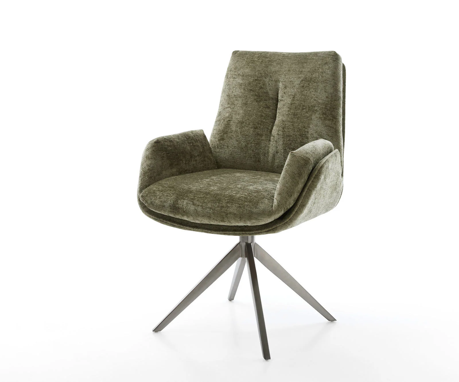 Drehstuhl Clea-Flex Chenille Olive Kreuzgestell breit Graphit 360° drehbar günstig online kaufen