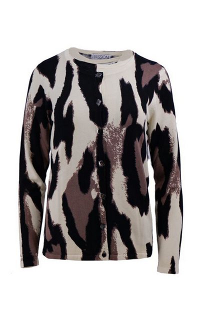 Passioni Cardigan Twinset im großflächigen abstrakten Animalprint günstig online kaufen