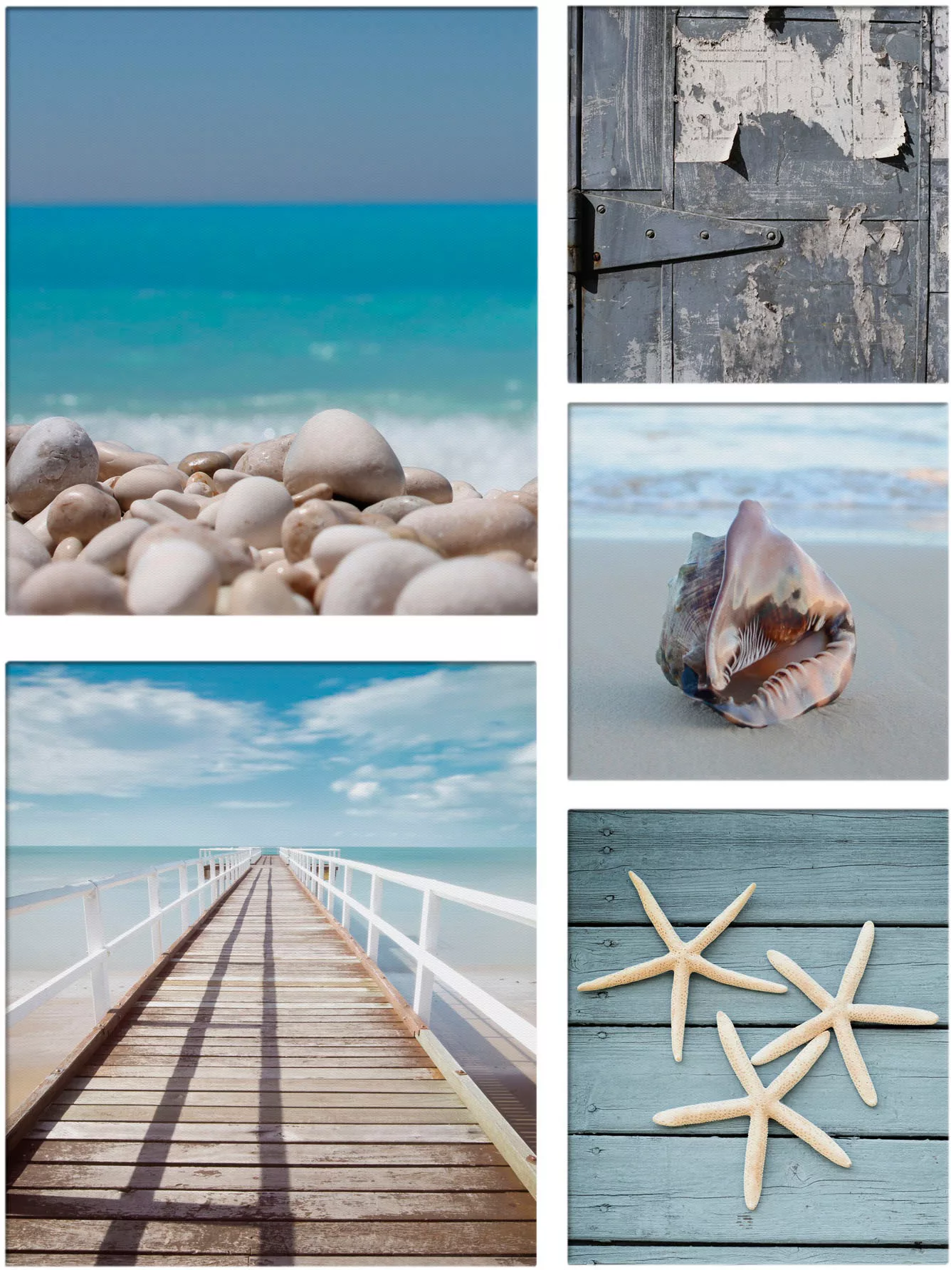 Art for the home Leinwandbild "Set Strand", (Set, 5 St.) günstig online kaufen