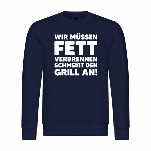 deinshirt Rundhalspullover Herren Pullover Wir müssen Fett verbrennen schme günstig online kaufen