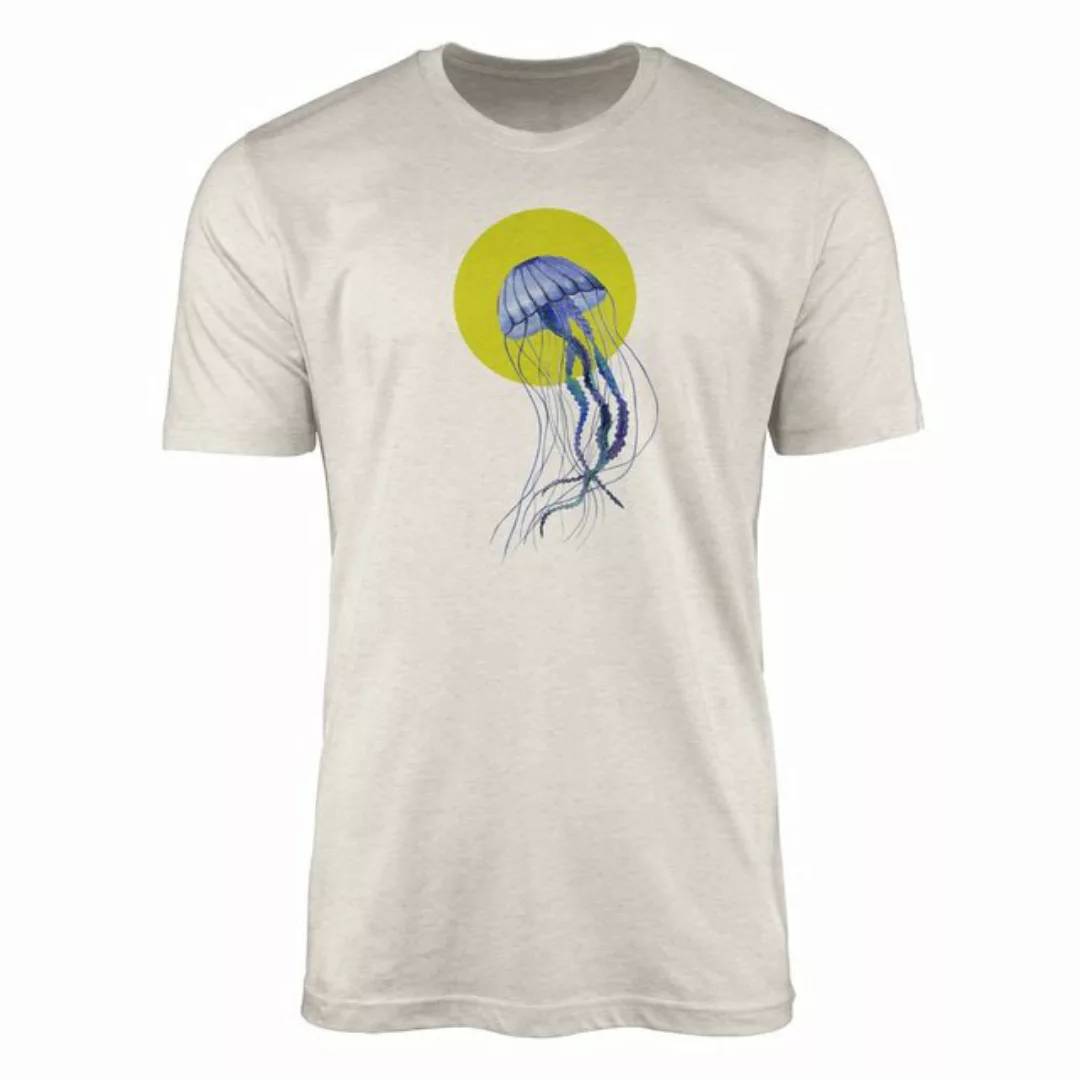 Sinus Art T-Shirt Herren Shirt 100% gekämmte Bio-Baumwolle T-Shirt Qualle W günstig online kaufen