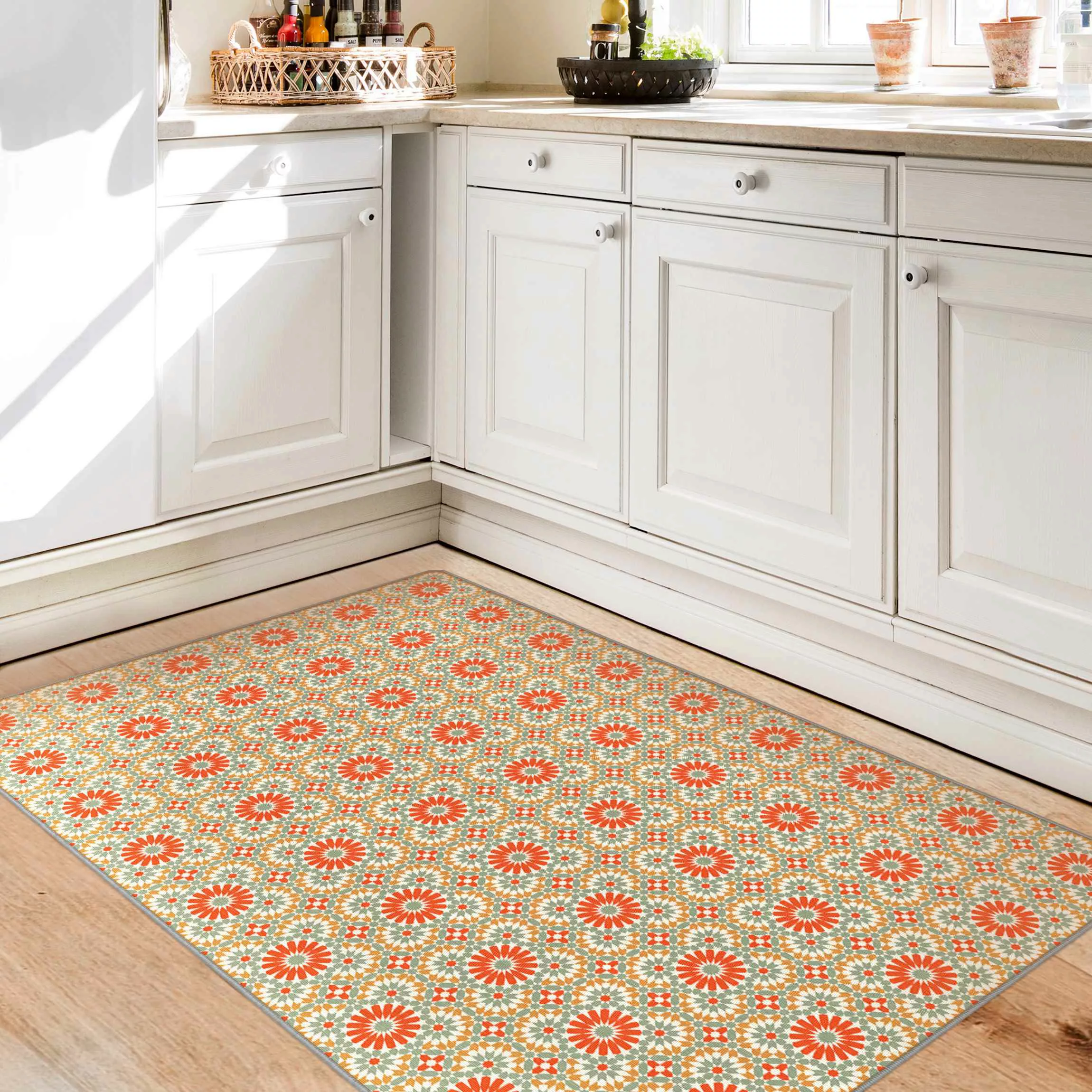 Teppich Orientalisches Muster mit bunten Kacheln günstig online kaufen