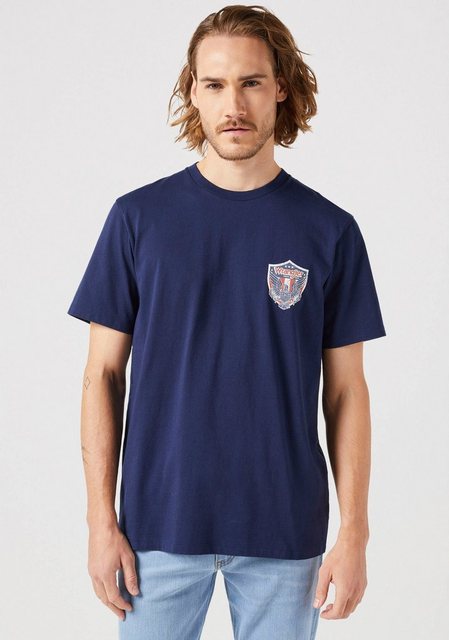 Wrangler T-Shirt AMERICANA mit Markenlabel auf der Brust günstig online kaufen