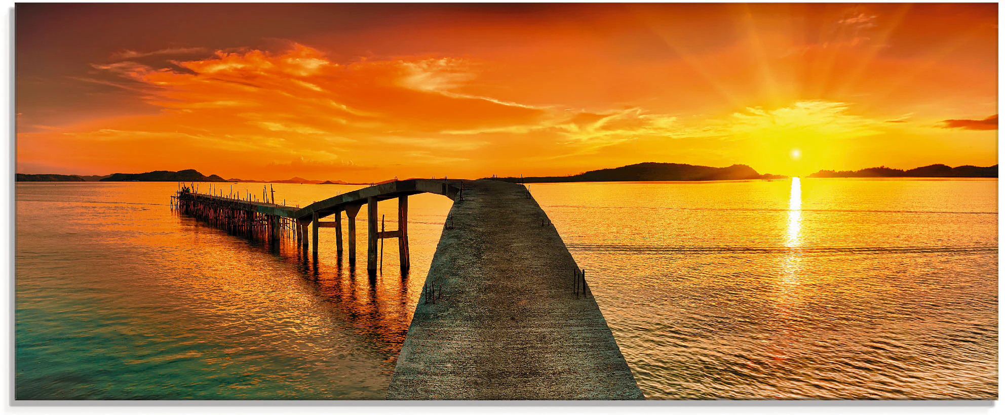 Artland Glasbild "Sonnenaufgang über dem Meer", Gewässer, (1 St.), in versc günstig online kaufen