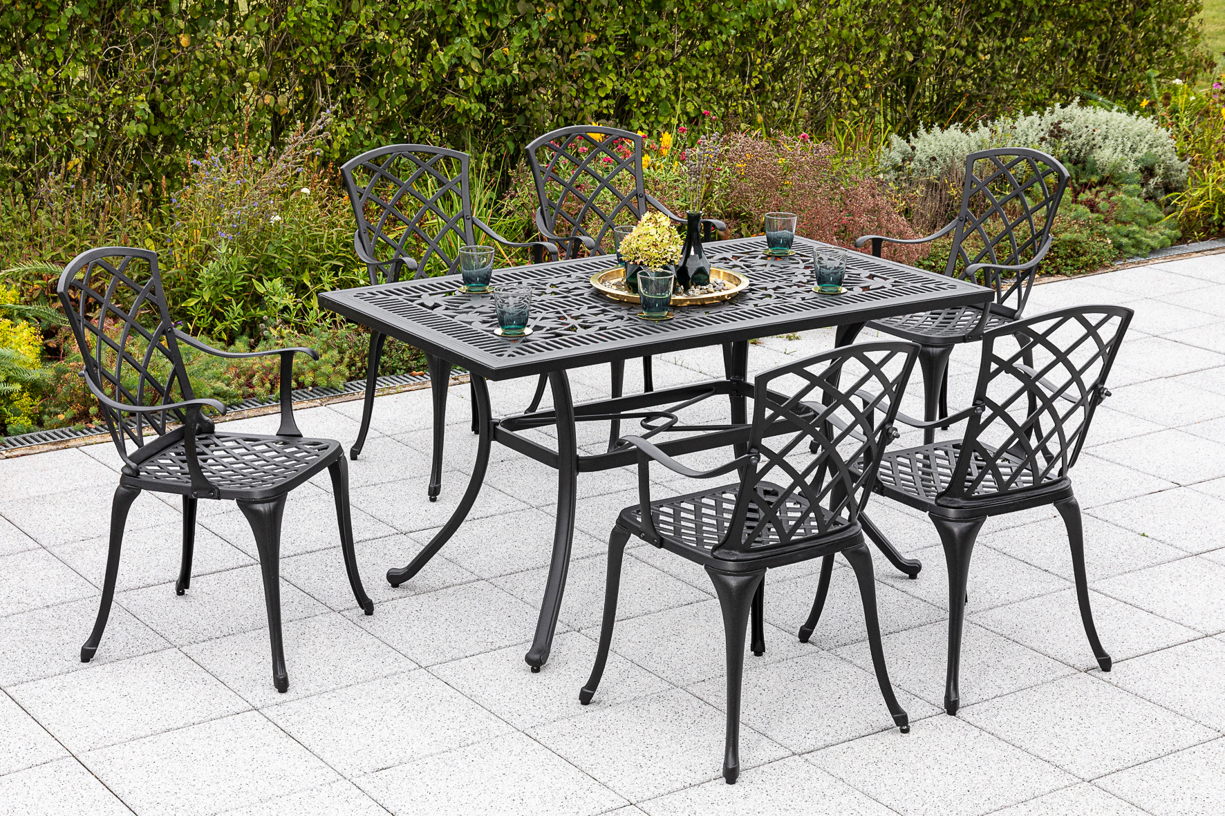 MERXX Garten-Essgruppe "Rhodos", (Set, 7 tlg.), 6 Sessel, Tisch günstig online kaufen