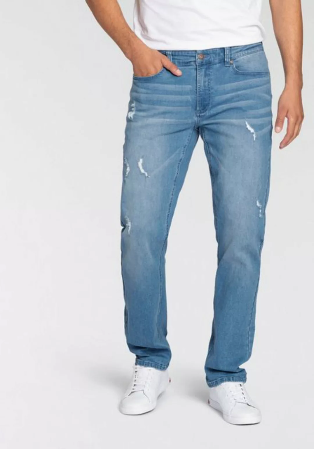 Bruno Banani Straight-Jeans Hutch gerade Beinform, mit Destroyed-Effekten, günstig online kaufen