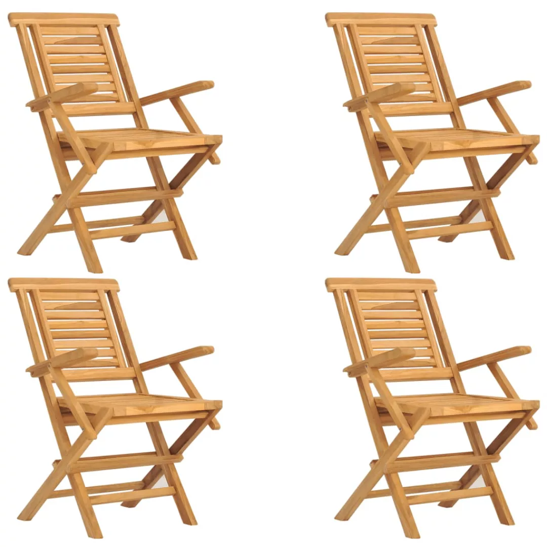 Vidaxl Gartenstühle 4 Stk. Klappbar 56x63x90 Cm Massivholz Teak günstig online kaufen