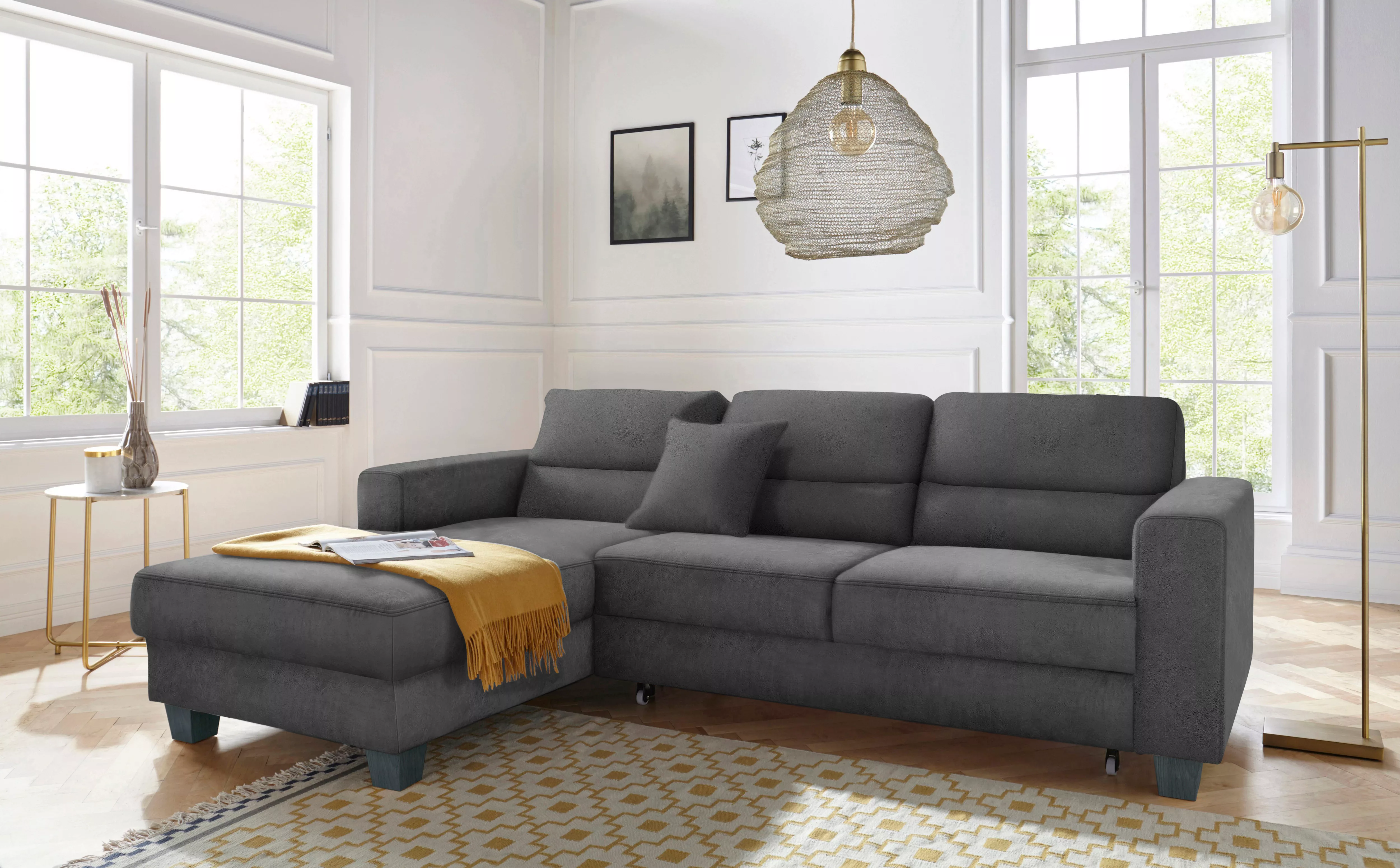 TRENDMANUFAKTUR Ecksofa "Chamber, zeitlos und modern, bequem mit hohem Sitz günstig online kaufen