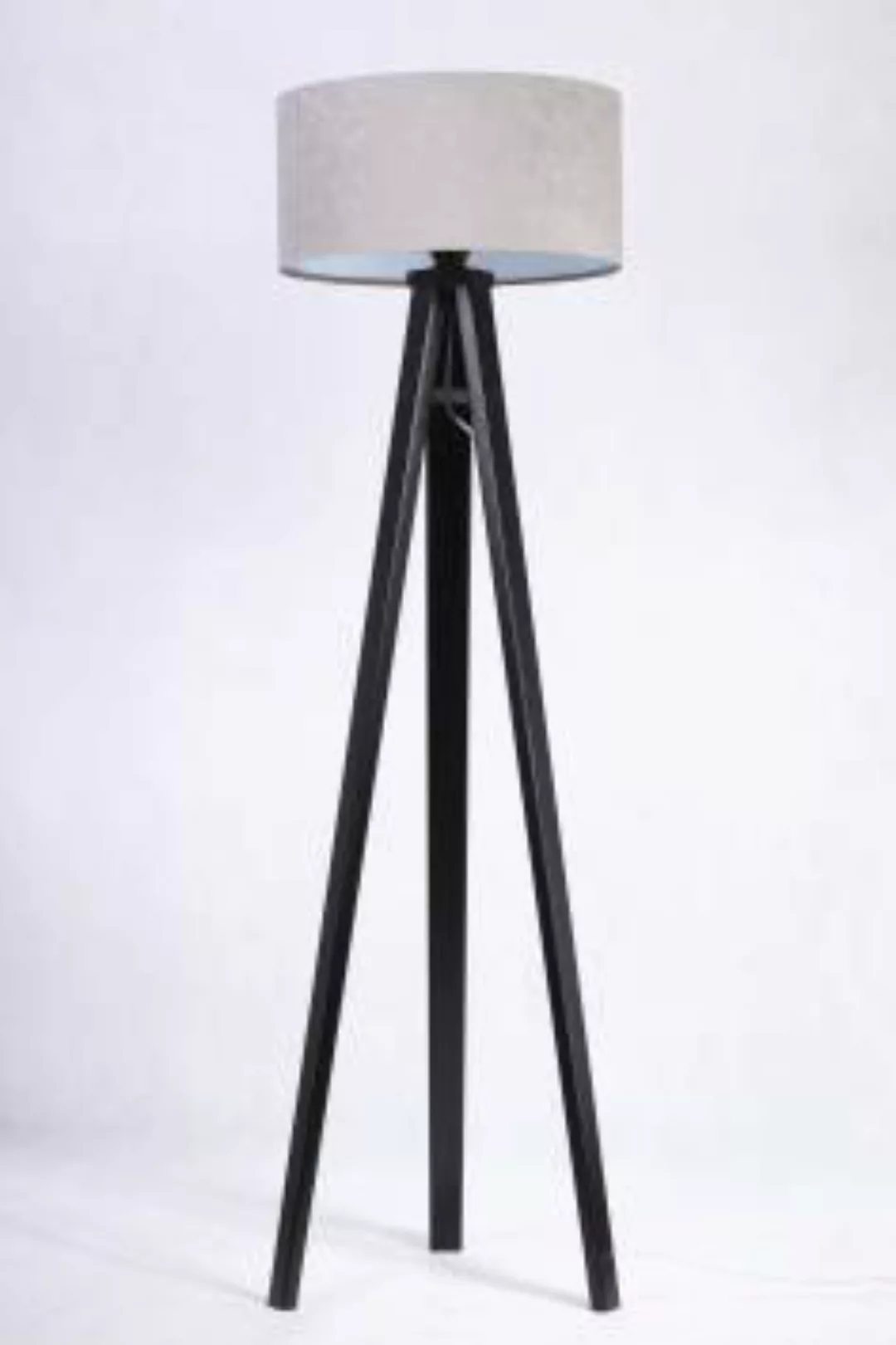 Stehlampe Holz Beleuchtung Grau Silber Wohnzimmer günstig online kaufen