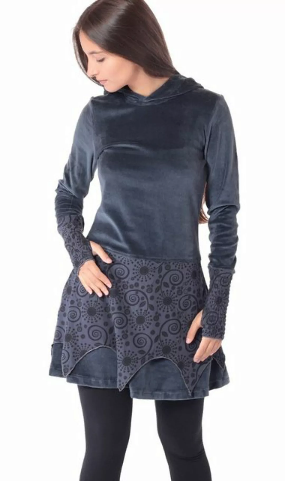 PUREWONDER Zipfelkleid Elfenkleid aus Samt mit Zipfelkapuze Überrock günstig online kaufen