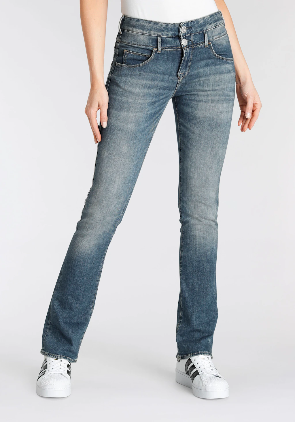Herrlicher Bootcut-Jeans "BABY", mit Abnähern an den Gesäßtaschen günstig online kaufen