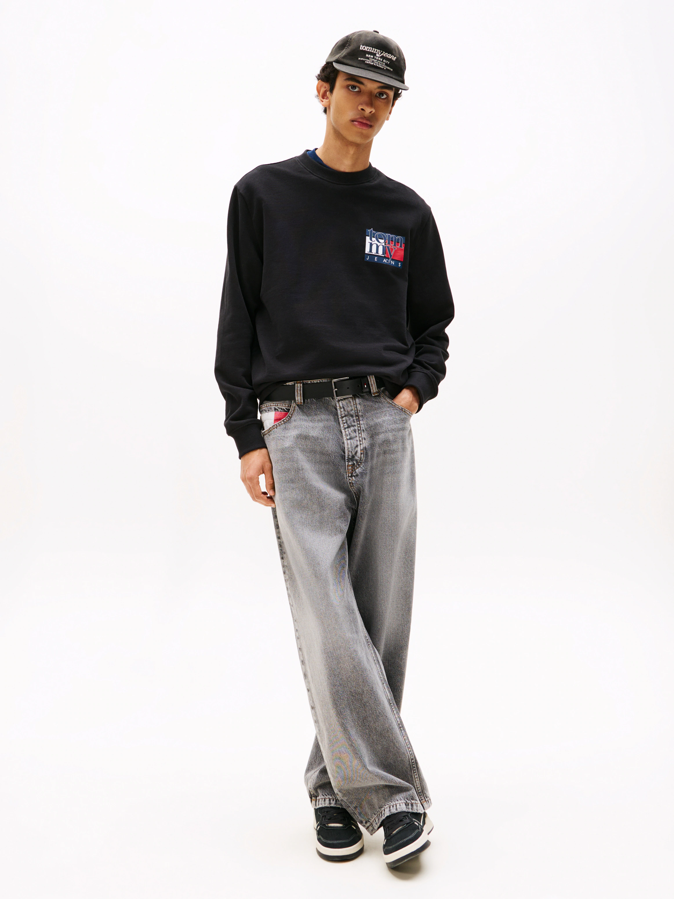 Tommy Jeans Sweatshirt "TJM RWB FLAG", Rundhals, regular fit, Print, Rippbü günstig online kaufen