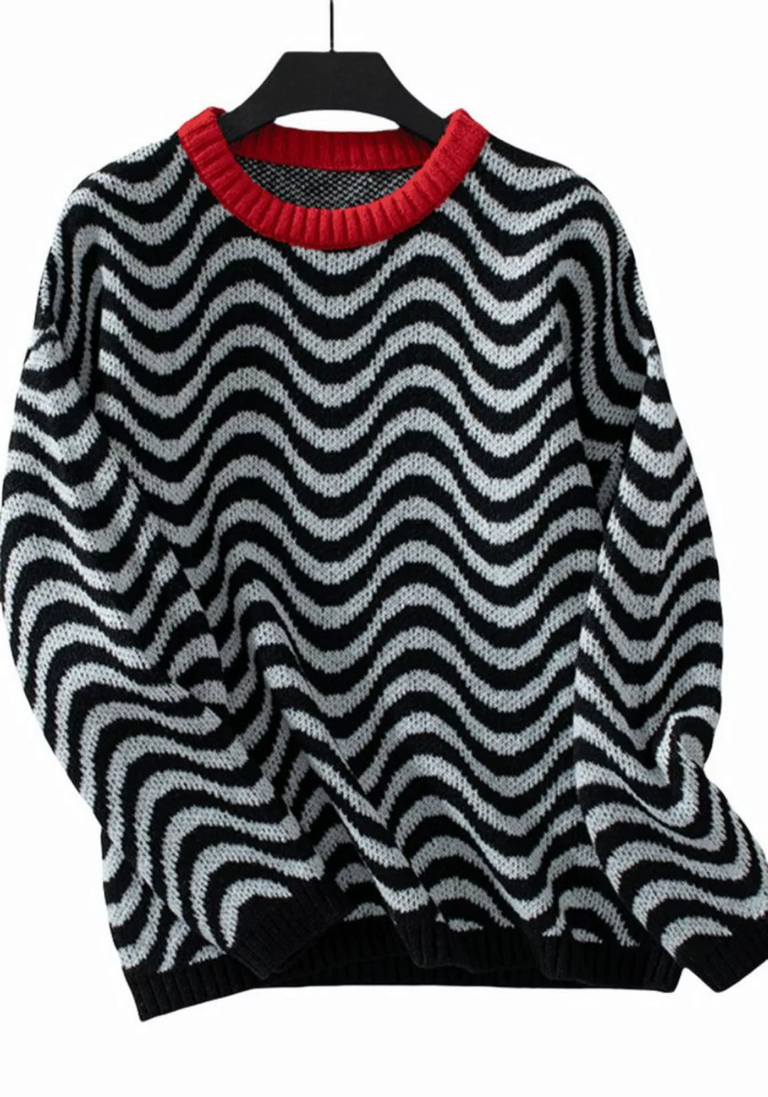 Nebelmeer Strickpullover Rundhals Lockerer Pullover Langärmliger Strick Pul günstig online kaufen