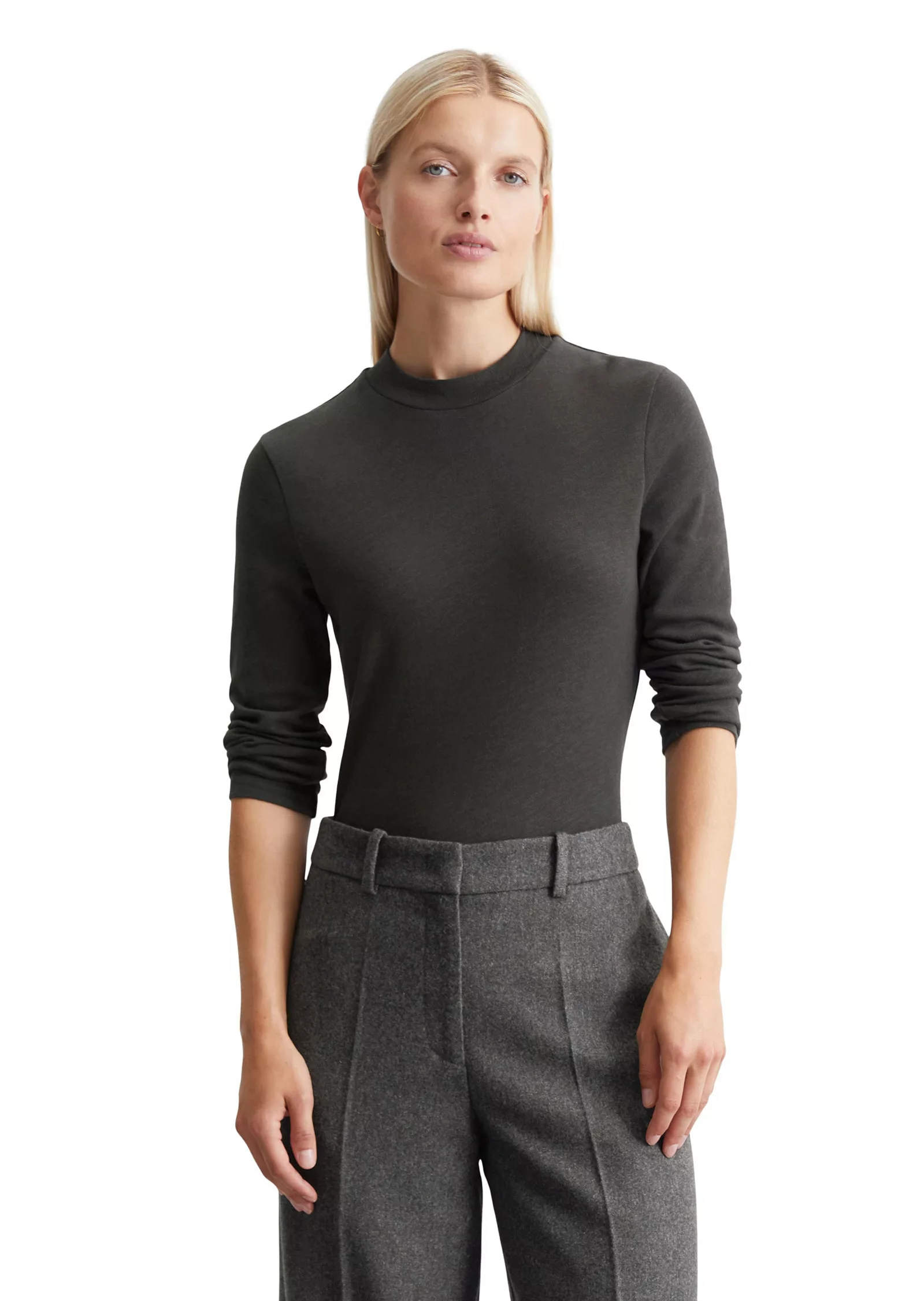 Marc O'Polo Longsleeve mit kleinem Mockneck-Kragen günstig online kaufen