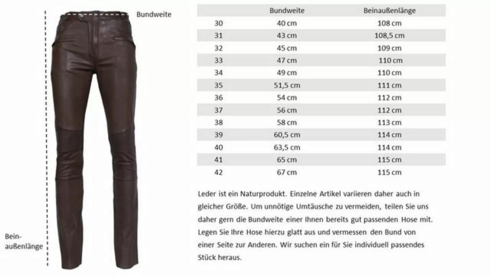 RICANO Lederhose Franklin Hochwertiges Lamm-Nappa Leder, Bikerapplikation günstig online kaufen