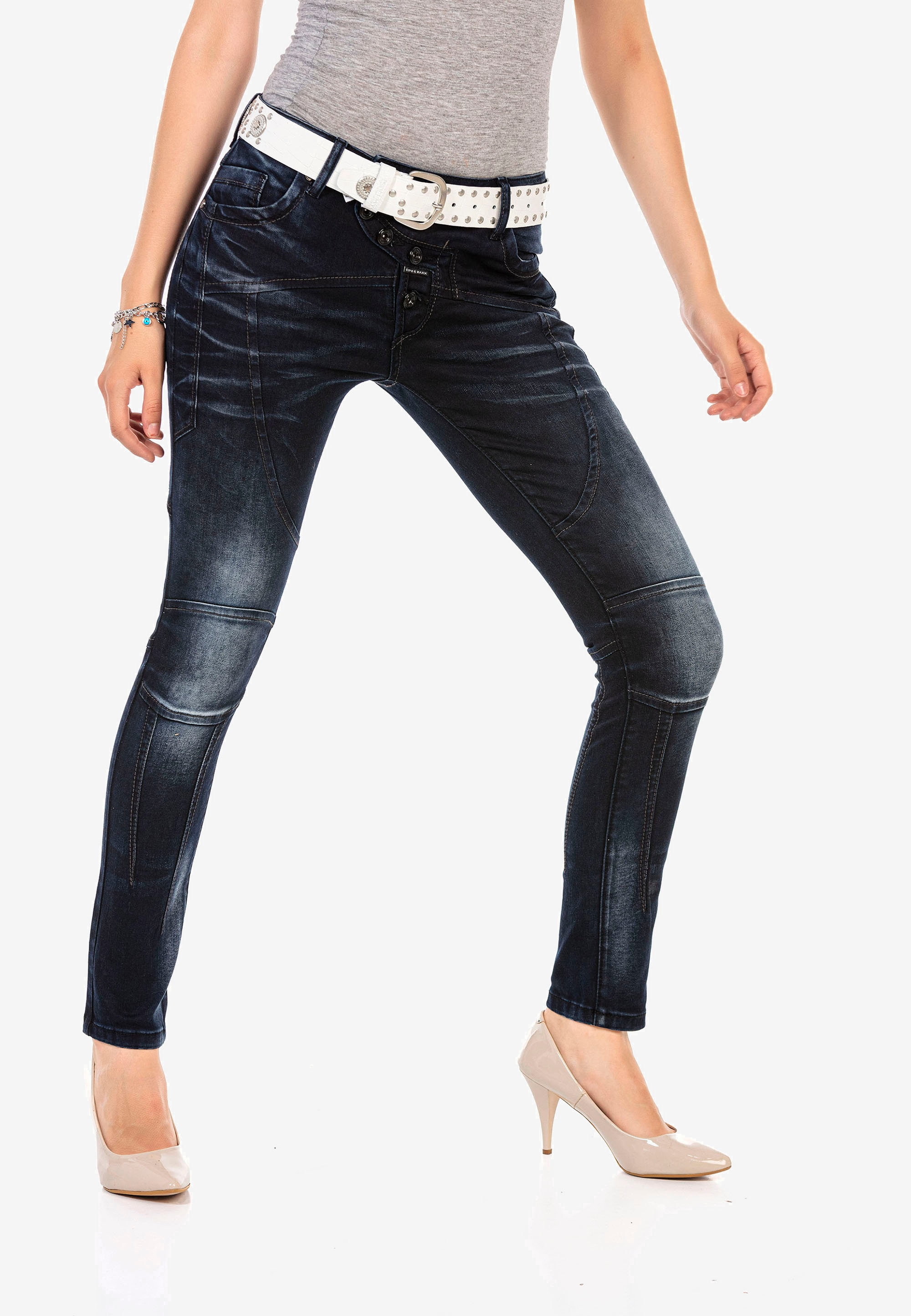 Cipo & Baxx Slim-fit-Jeans, mit auffälligen Ziernähten günstig online kaufen